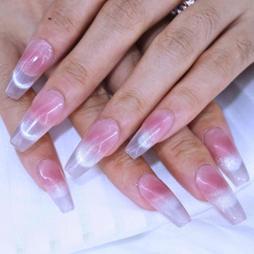 Blush Cat Eye reusable Press on nails by Tennail