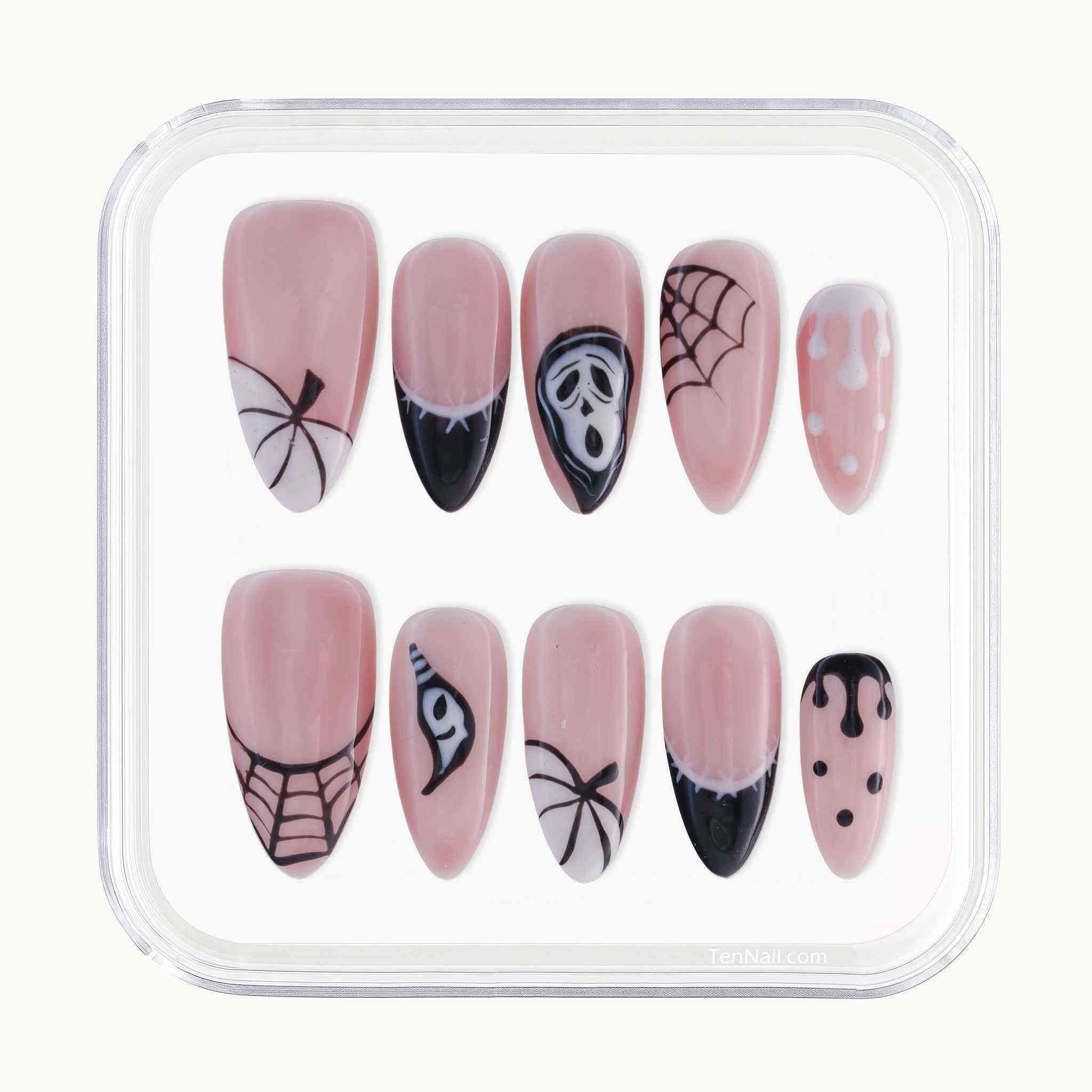 Spooky Pink? reusable Press on nails by Tennail