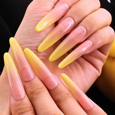 Mango Gradient reusable Press on nails by Tennail