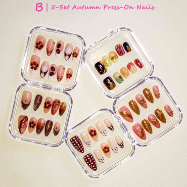 5/10-Set of Autumn-Winter reusable Press on nails by Tennail